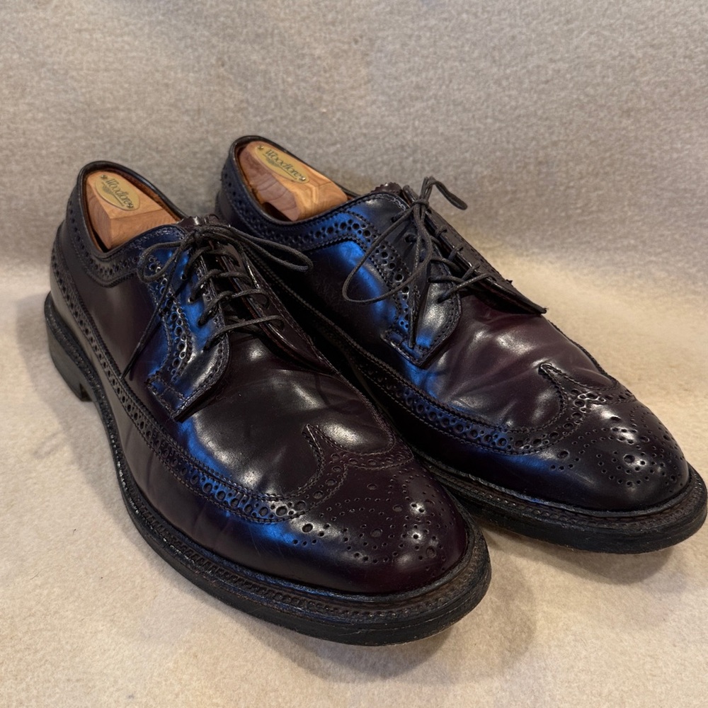 Alden 975 Long Wing Blucher shoes in Color 8 Shell Cordovan.